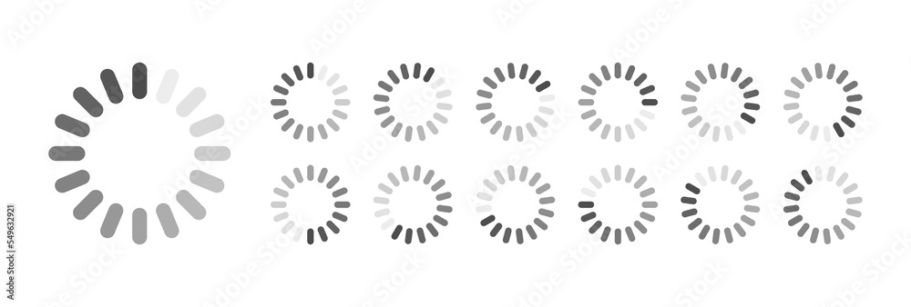 Fototapete circular loading buffering icons vector video ready for animation gif all keyframes frames bufring c