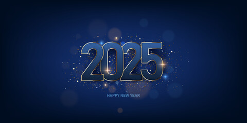 Happy new year 2025 background. Holiday greeting card design. Vector illustration.