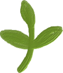 Hand drawn Oil Painting Plants