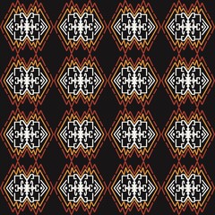 Ethnic abstract ikat art. Seamless pattern in tribal, folk embroidery, and Mexican style. Aztec geometric art ornament print.Design for carpet, wallpaper, clothing, wrapping, fabric, cover, textile