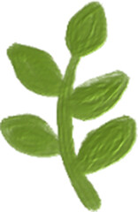 Hand drawn Oil Painting Plants