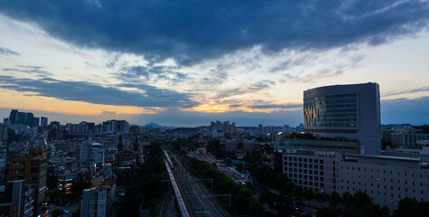 Night View of Sinchon, Seoul, Korea