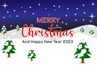 Fototapeta premium christmas card with christmas tree and snowflakes