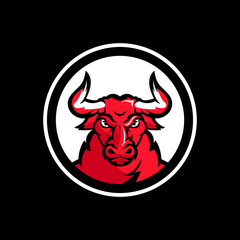 bull head esport logo mascot design