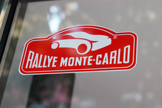 rallye monte-carlo brand logo and text sign on sticker windows office race