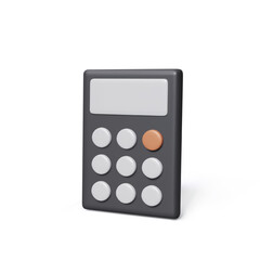3D calculator icon. Realistic calculator with white buttons