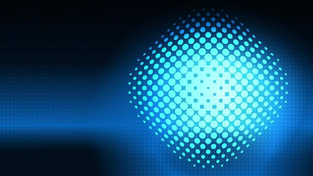 Abstract creative motion halftone dot dark blue background. Video animation Ultra HD 4k footage.