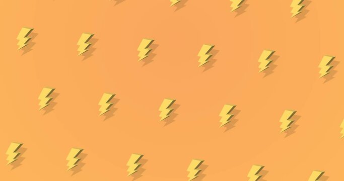 Electric lightning symbol pattern background animation