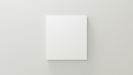 3D rendering mockup basic white frame on white wall minimal background