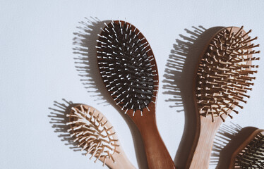 Set of Wooden Hair Brushes