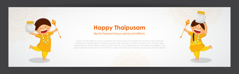 Vector illustration concept of Happy Thaipusam or Thaipoosam greeting