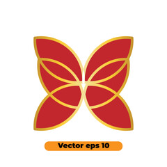 butterfly golden symbol illustrator vector design. Abstract icon can be used for logos