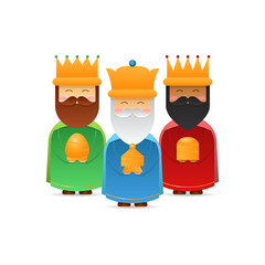 Vector illustration of Happy Epiphany Christian festival three wise men