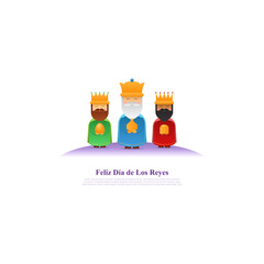 Fototapeta premium Vector illustration of Happy Epiphany Christian festival three wise men
