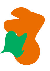 Orange Green Abstracts Shape 