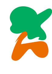 Orange Green Abstracts Shape 