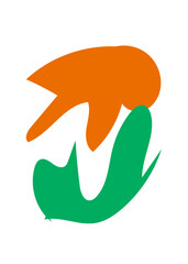 Orange Green Abstracts Shape 