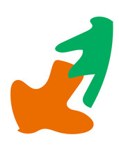 Orange Green Abstracts Shape 