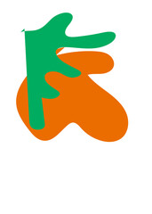 Orange Green Abstracts Shape 