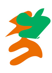 Orange Green Abstracts Shape 