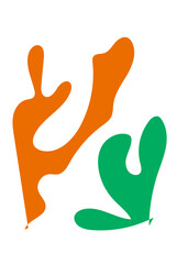 Orange Green Abstracts Shape 