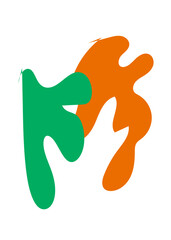 Orange Green Abstracts Shape 