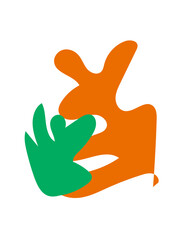 Orange Green Abstracts Shape 