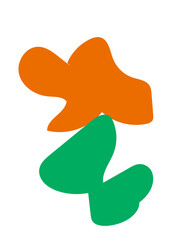 Orange Green Abstracts Shape 
