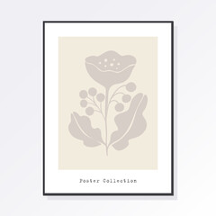 Trendy Matisse botanical wall art with floral patterns in pastel colors, Boho decor, Minimalist art, Illustration, Poster, Postcard. Set of abstract fashion creativity.