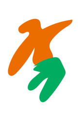 Orange Green Abstracts Shape 