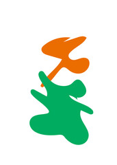 Orange Green Abstracts Shape 