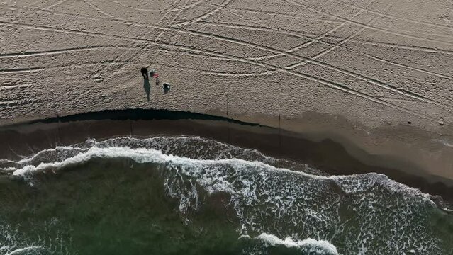 fishermen and people walking on the beach, Karasu, Sakarya, Turkey