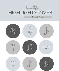 Linestyle Icon Set Music Note