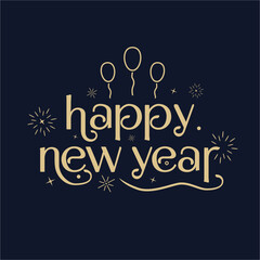 Happy new year greeting celebration Vector