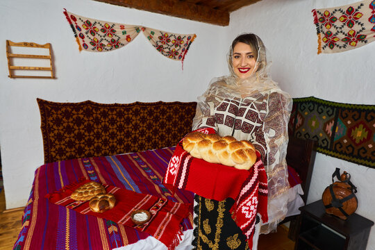 Romanian woman in traditional costume