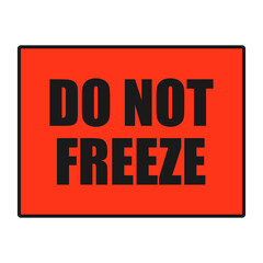 Do not freeze. Food package label, storage instruction vector design