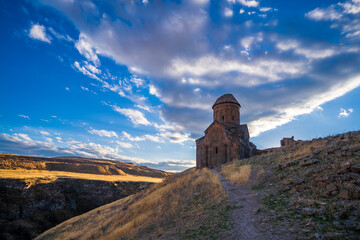Fototapeta na wymiar Ani Ruins view in Kars City of Turkey