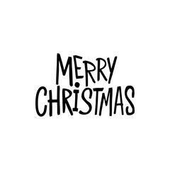 Merry Christmas Lettering Isolated. Vector Illustration of Winter Calligraphy.