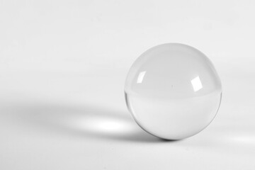 on a white background, a glass layer with a long shadow
