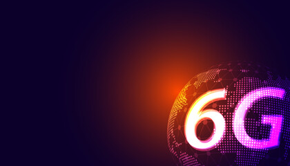 Abstract world technology digital futuristic concept 6g sixth generation wireless communication technology network connection high speed internet communication on a modern background