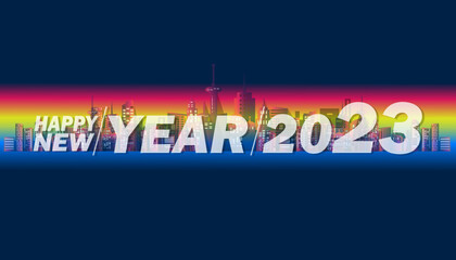 Happy new year  2023 text background Vector illustration.
