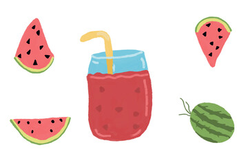 cute watermelon fruit illustration