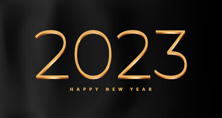 Fototapeta na wymiar Happy New Year 2023 Background Design. Greeting Card, Banner, Poster. Vector Illustration