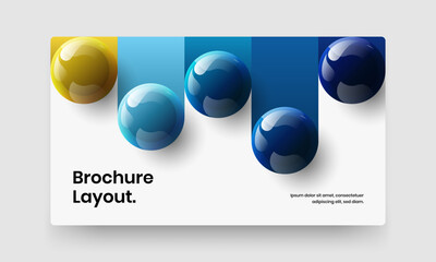 Simple realistic balls web banner illustration. Premium company brochure design vector template.