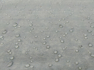 Gray fabric with dew drops