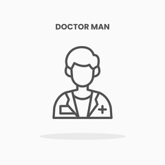 Doctor man icon vector illustration line style. Great design for web, app and more. Editable Stroke and pixel perfect.