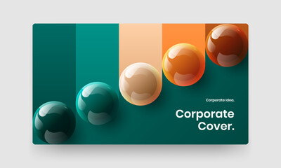 Multicolored handbill design vector illustration. Fresh 3D spheres flyer layout.