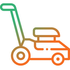 lawn mower gradient line icon