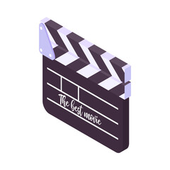 Naklejka premium Cinema Clapper Isometric Composition