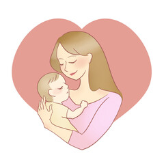 寄り添う母と子